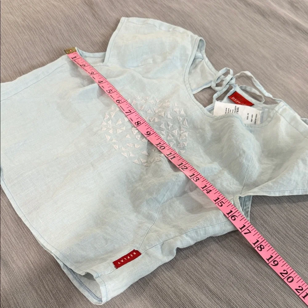 Replay 100% Linen crop top - Picture 6 of 7